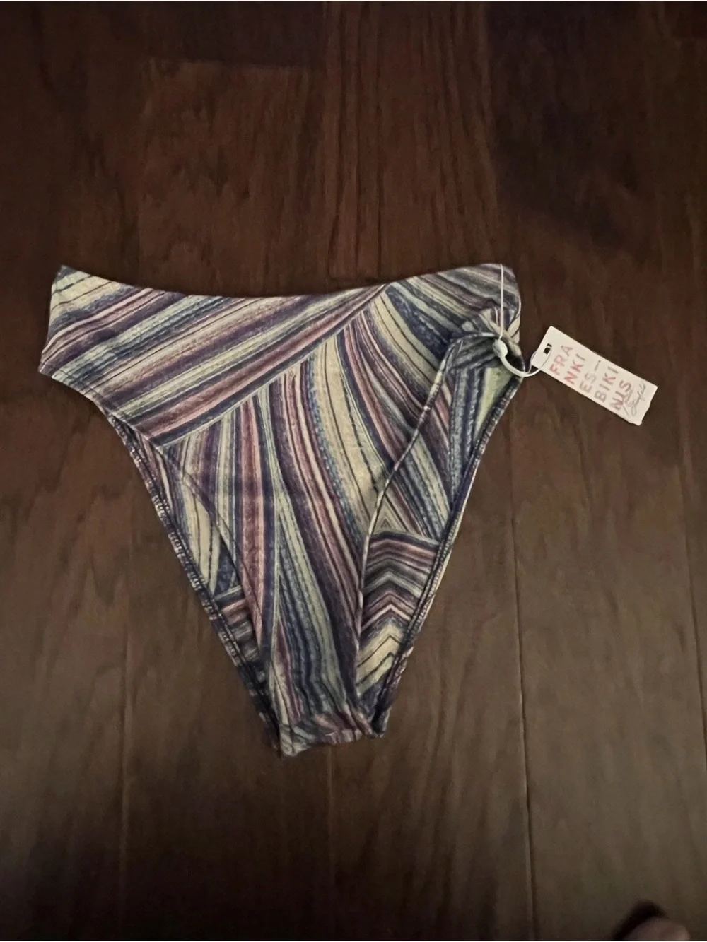 Frankies Bikinis Jenna Printed High Waist Bikini Bottom, Shimmy, Medium, $85